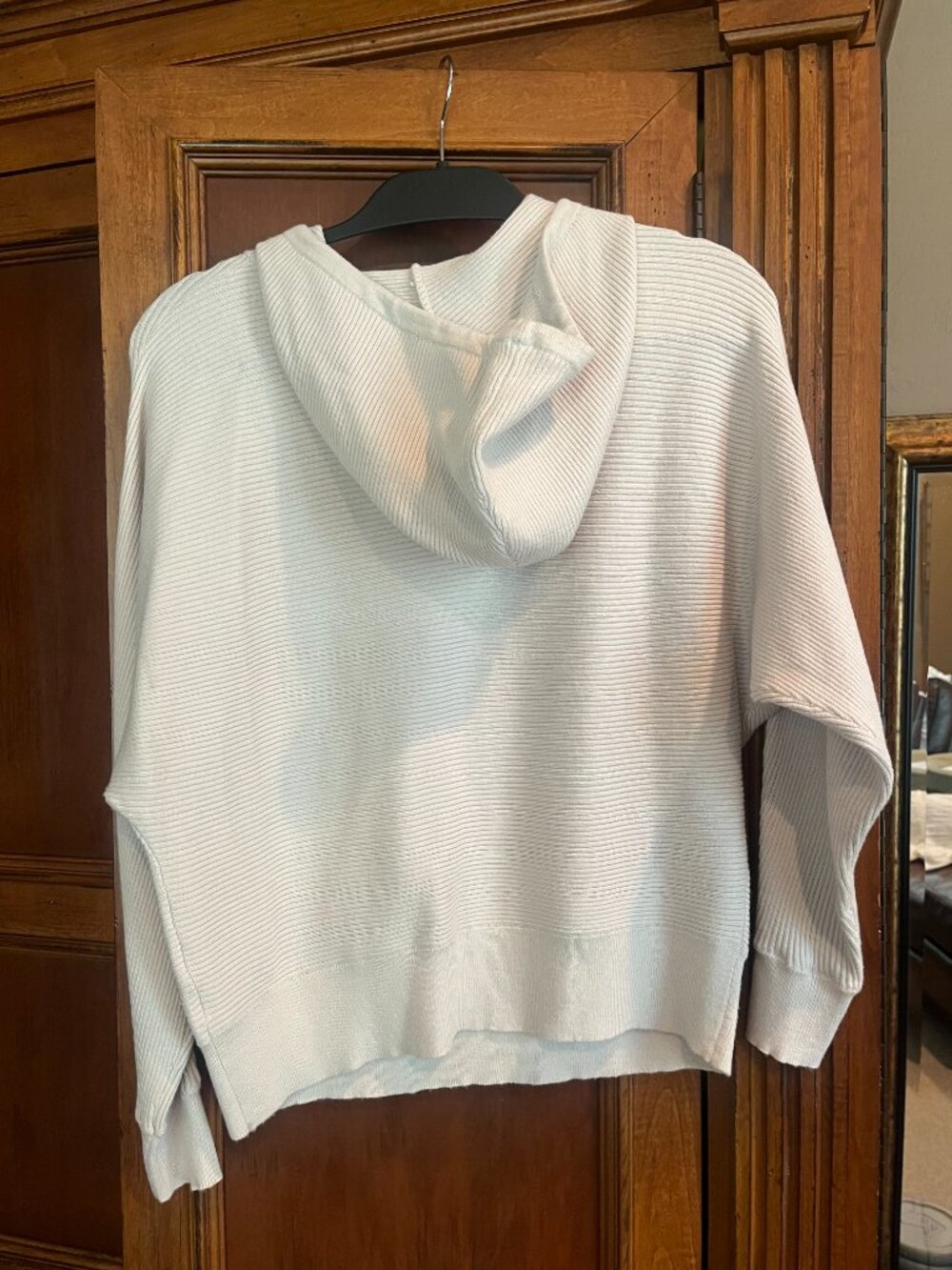 Chelsea & Theodore Cream Ribbed Hooded Sweater XS - Picture 4 of 4